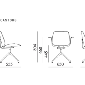 Klasik Swivel with castors