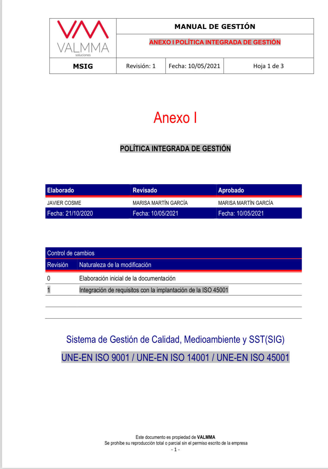 Politica Integrada de gestión