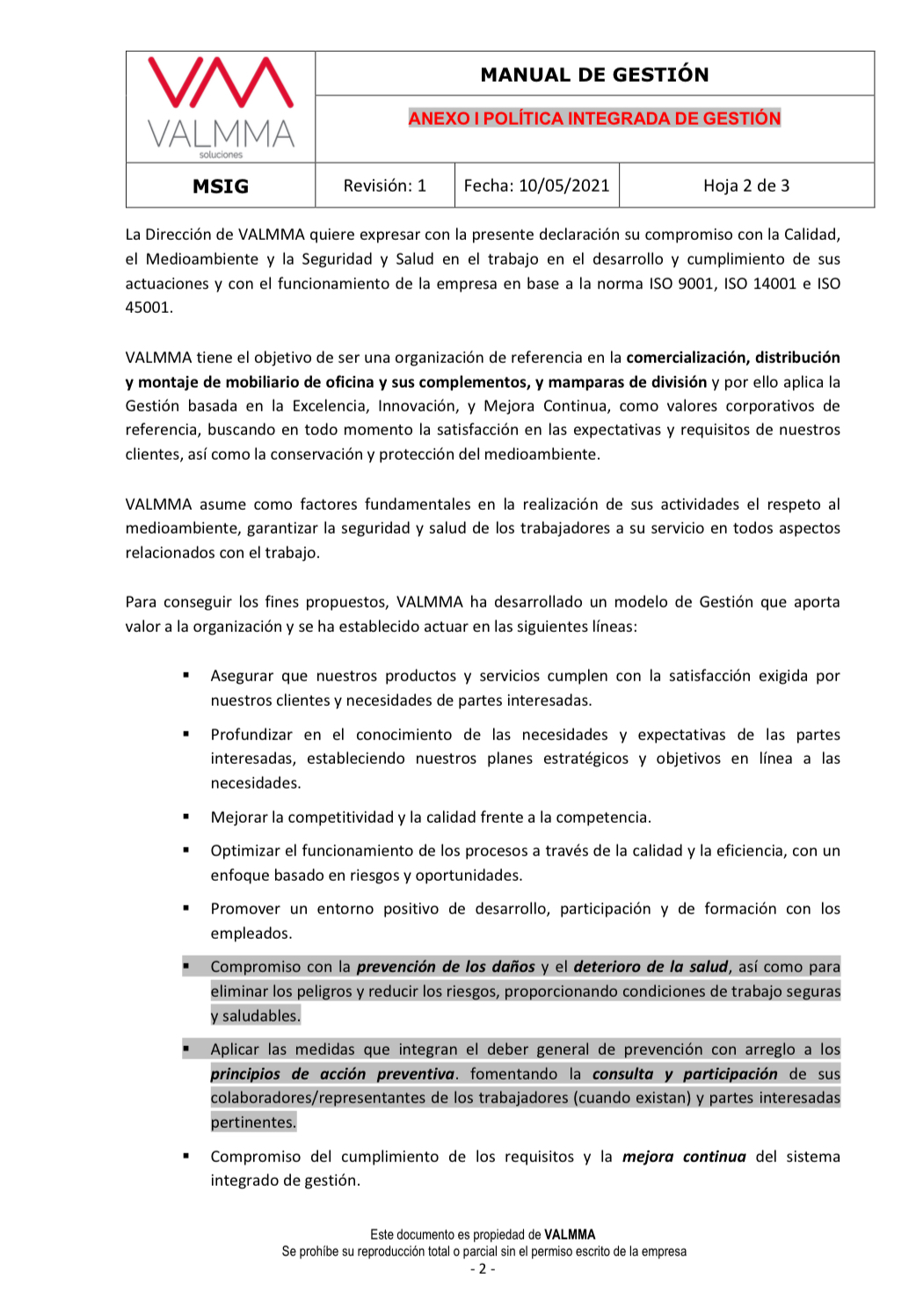 Politica Integrada de gestión