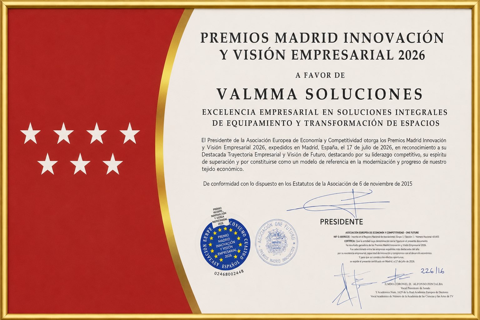 Valmma reconocimiento a la excelencia empresarial en soluciones integrales para equipamiento y transformación de espacios…

Leer más:
https://valmma.es/valmma-soluciones-reconocida-por-su-excelencia-empresarial-en-soluciones-integrales-de-equipamiento-y-transformacion-de-espacios